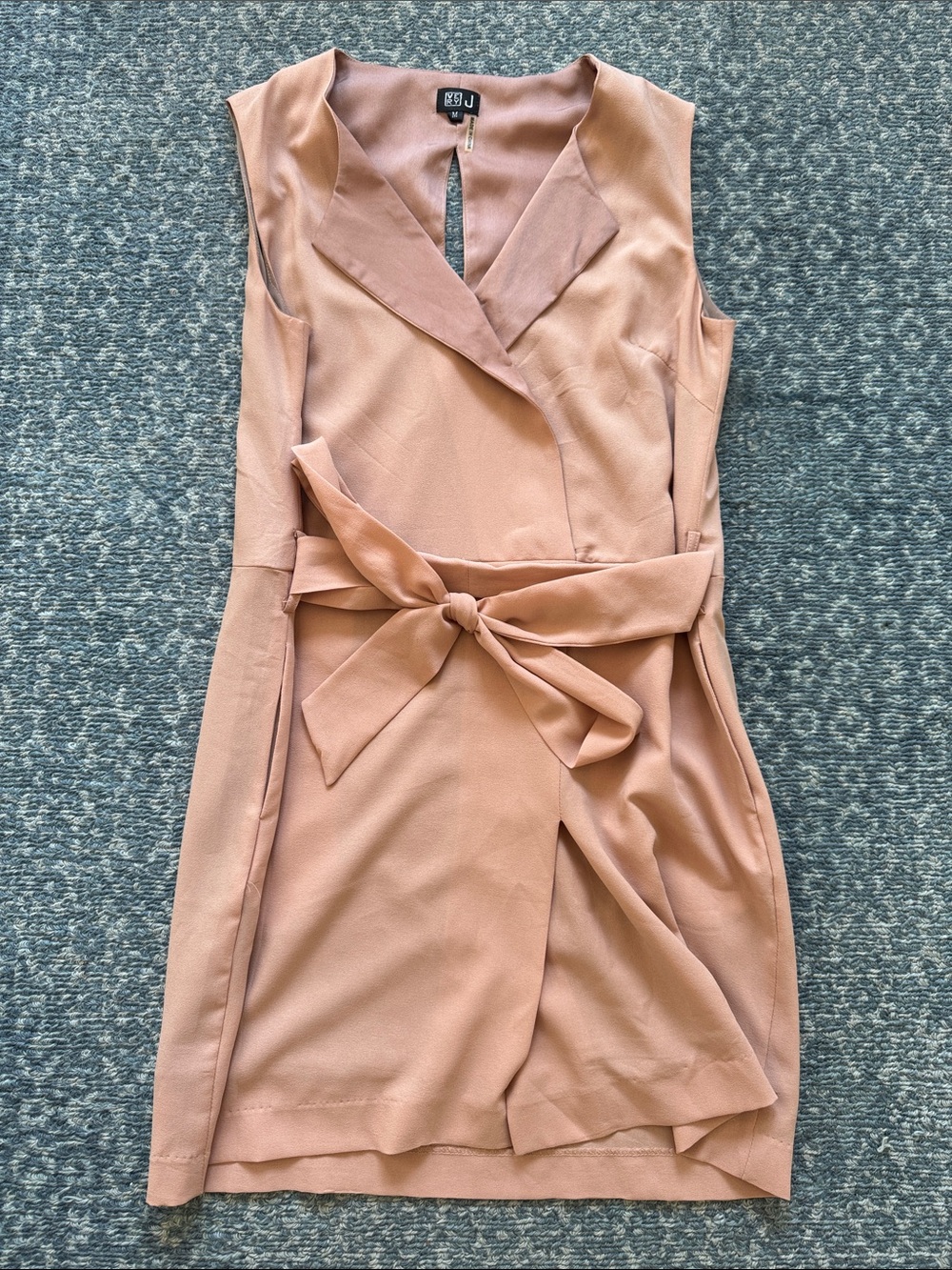Very J Blush Pink Sleeveless Tie-Waist Mini Dress
